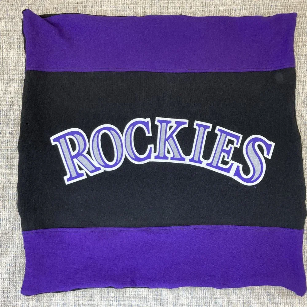 Colorado Rockies MLB baseball Handmade upcycled t shirt Throw pillow cover